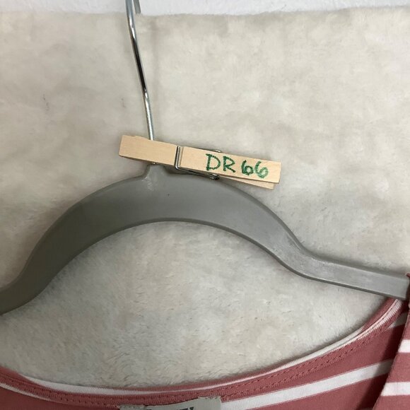 JODIFL Striped Pink White Short-Sleeve A-Line Dress Women Small Keyhole NEW NWT - Picture 9 of 9